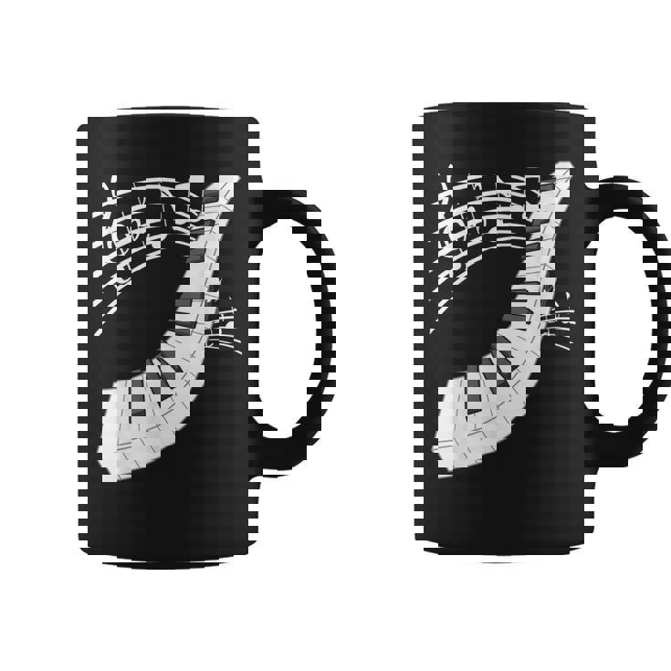 ピアノの鍵盤・音符・楽器ピアノ コーヒーマグ