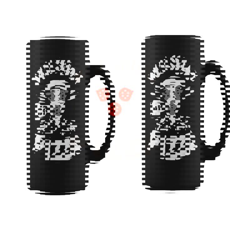 ピザのためにしゃがむ Willquat For Pizza コーヒーマグ