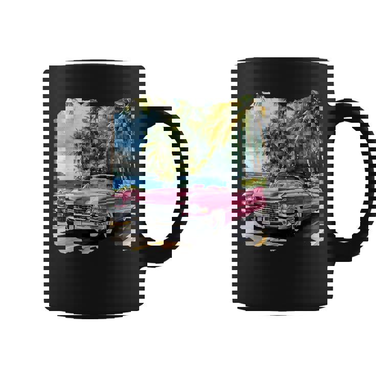 ピンク キャデラック ルックイン ビンテージビークル コーヒーマグ