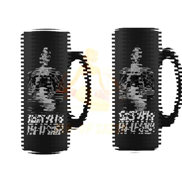 ピンナップガール クラシック オールドカー クラッシー ピンナップ生意気付き コーヒーマグ