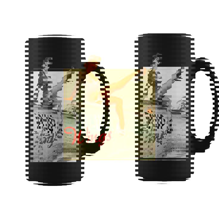 ピンナップガールの羽ビンテージポスターww2 コーヒーマグ