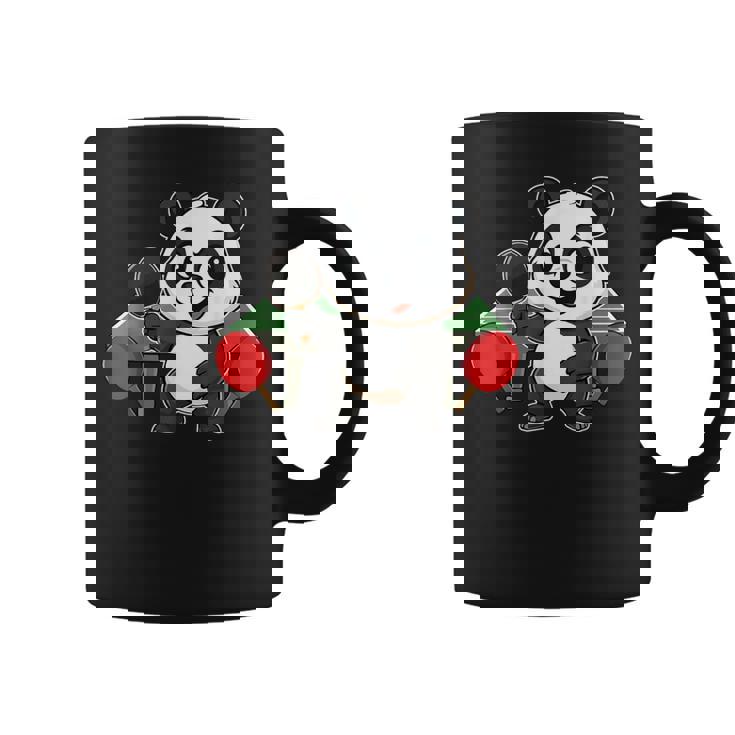 ピンポン卓球をするかわいいパンダ コーヒーマグ