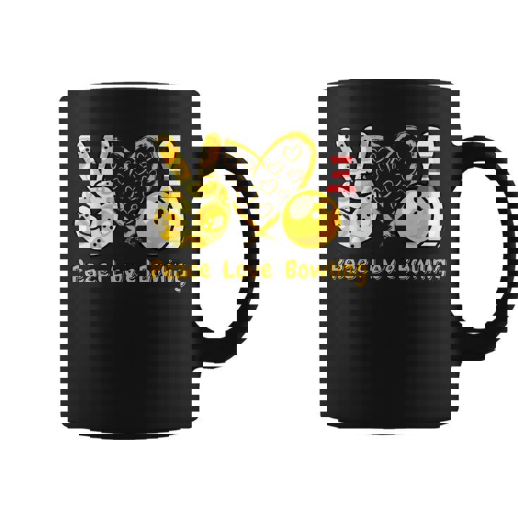 ピース・ラブ・ボウリング コーヒーマグ