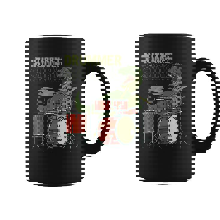 ファニー ドラマーサウルス T レックス 恐竜ドラマー ギフト 恐竜ドラム コーヒーマグ