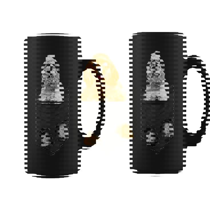 ファニーアメリカンコッカースパニエル ポケットに入った犬好き向け コーヒーマグ