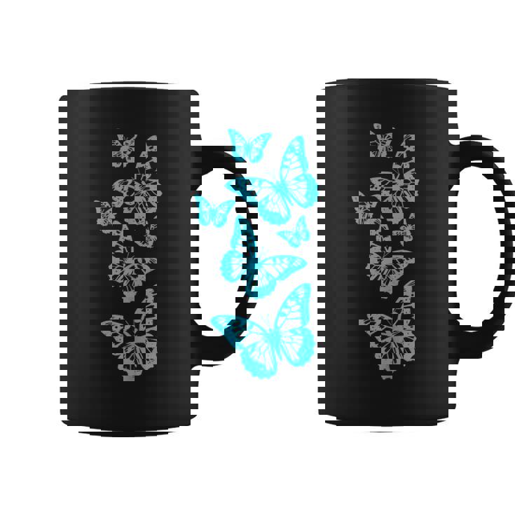 ファンタジー エレガント 蝶 ブルー ブラック シェイプ マニア コーヒーマグ