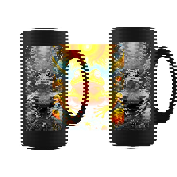 ファンタジー キュート イエロー カエルの太陽 コーヒーマグ