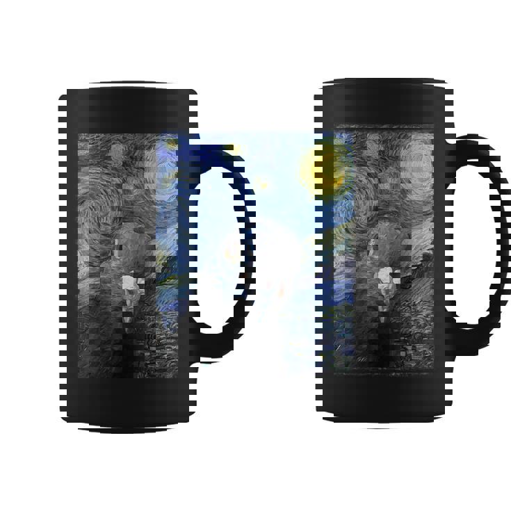 ファン・ゴッホの星月夜鳩のミームペインティング コーヒーマグ