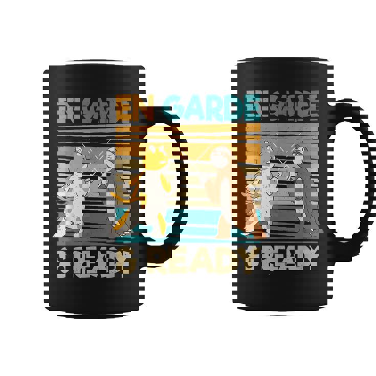 フェンシング猫ナマケモノファニーフェンサー コーヒーマグ