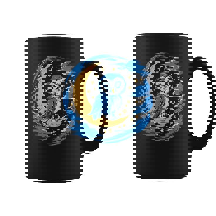 フクロウ 月 夜 星 コーヒーマグ