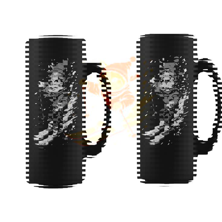 フリースタイルスキーヤー猫 フリースタイルスキー コーヒーマグ