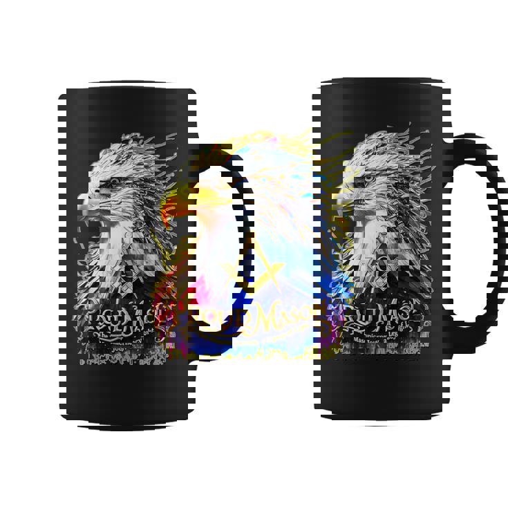 フリーメイソンs&C「マイティカラーイーグル」と書かれたフリーメイソンのシンボル。 コーヒーマグ