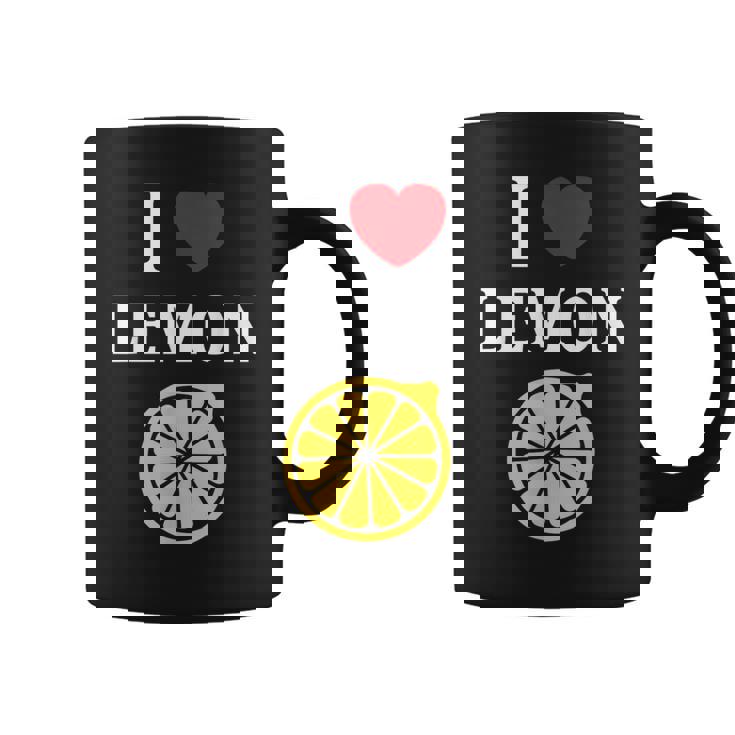 フルーツ レモン 面白いユーモア かわいい シンプル 小さなレモン I Love Lemon コーヒーマグ