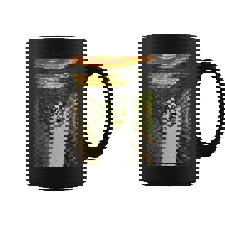 フレンチブルドッグ 面白いtシャツ 犬 ムンクの叫び かわいい メンズ 子供 おもしろ 服 ネタ わんこ コーヒーマグ