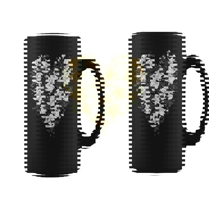 フローラル ジャスミン フラワーガール ハート バレンタインデー 植物 ママ コーヒーマグ