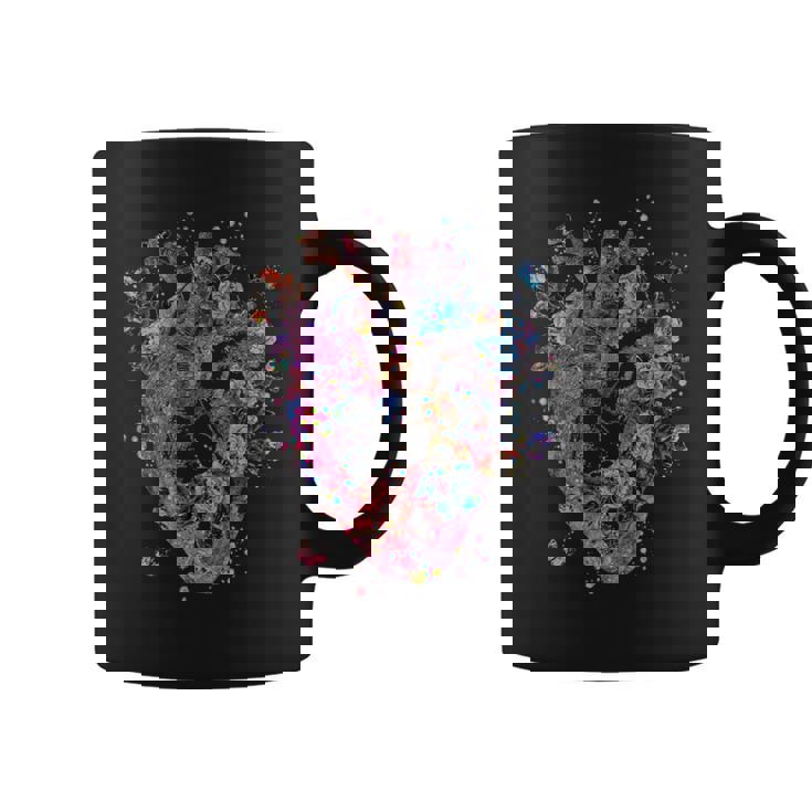 フローラル解剖学的人間の心臓グラフィック心臓専門医ギフト コーヒーマグ