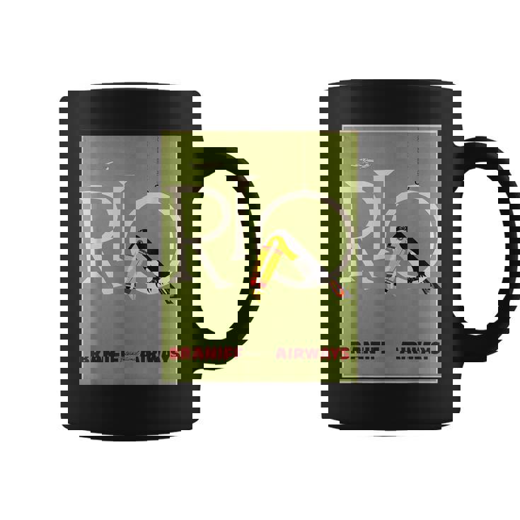 ブラジルオオハシ航空ヴィンテージ旅行ポスターリオデジャネイロ コーヒーマグ