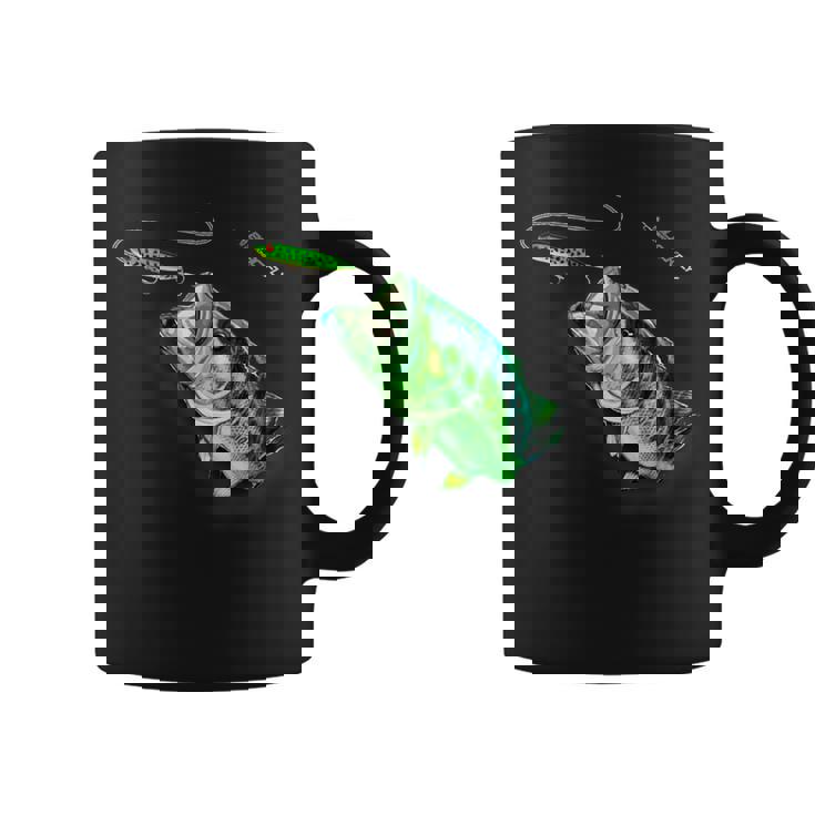 ブラックフライのトップウォータースプークを備えた新しいバスフィッシングシャツ コーヒーマグ