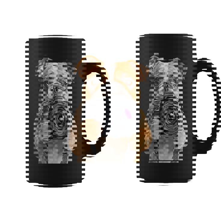ブルドッグ 写真家 写真カメラ コーヒーマグ