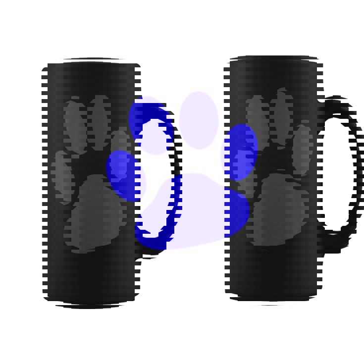 ブルー 肉球 プリント T シャツ コーヒーマグ