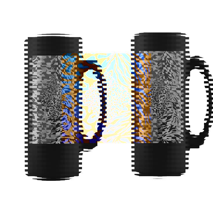 ブルースの直径のジャングルプリントゴールド。シマウマ、パンサー、チーター コーヒーマグ
