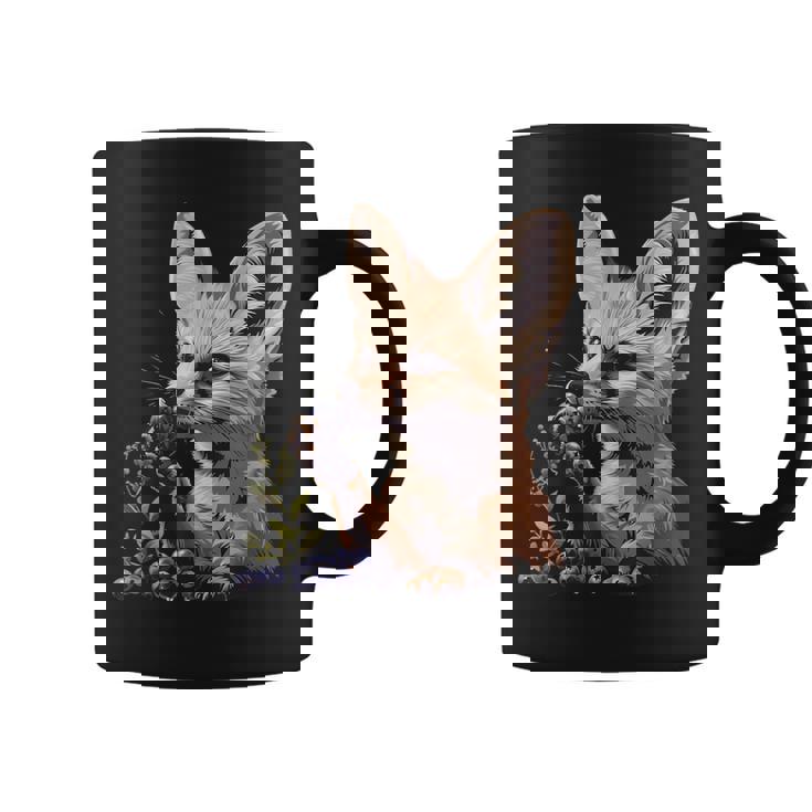 ブルーベリー フェネック キツネ ブルーベリー アニマルアート 野生動物 自然 コーヒーマグ