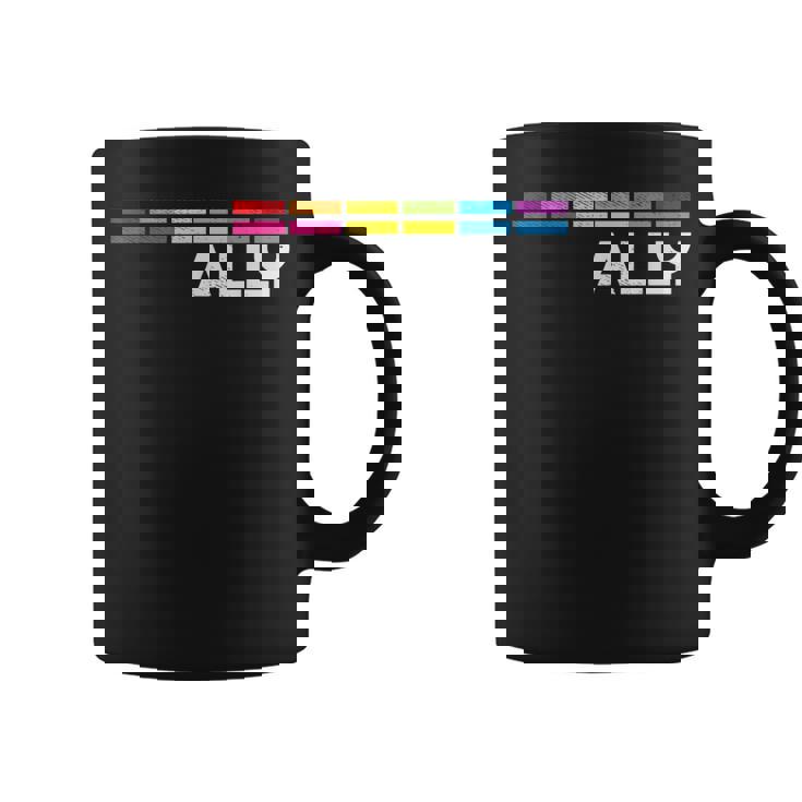 プラウドアライlgbtゲイ平等lgbtqプライドパンセクシャルパンフラッグ コーヒーマグ