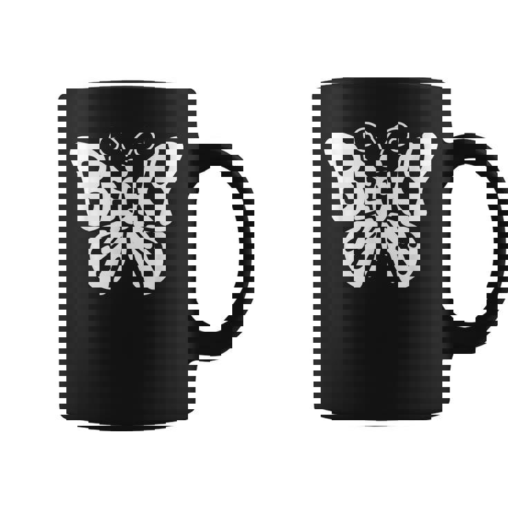 ベッキーバタフライ パーソナライズされたかわいい名前ワードアート コーヒーマグ