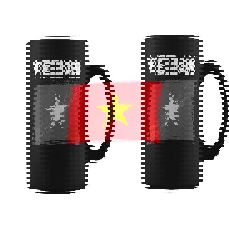 ベトナム国旗 ホリデー ビンテージ グランジ ベトナム国旗 コーヒーマグ