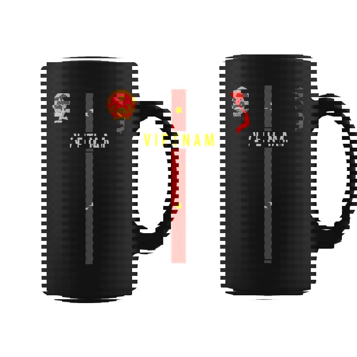ベトナム国旗、ベトナムのシルエットマップ、紋章 コーヒーマグ