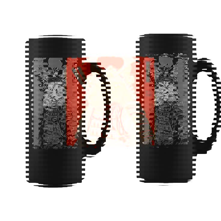 ペルシャ猫 日本美術 サムライ 浮世絵 ヴィンテージ コーヒーマグ