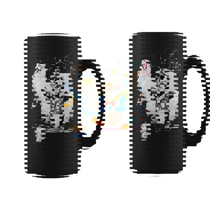 ペンギン 水兵 セーラー襟 錨マーク リボン 可愛い 赤 青 黄色 ピンク 水色 コーヒーマグ