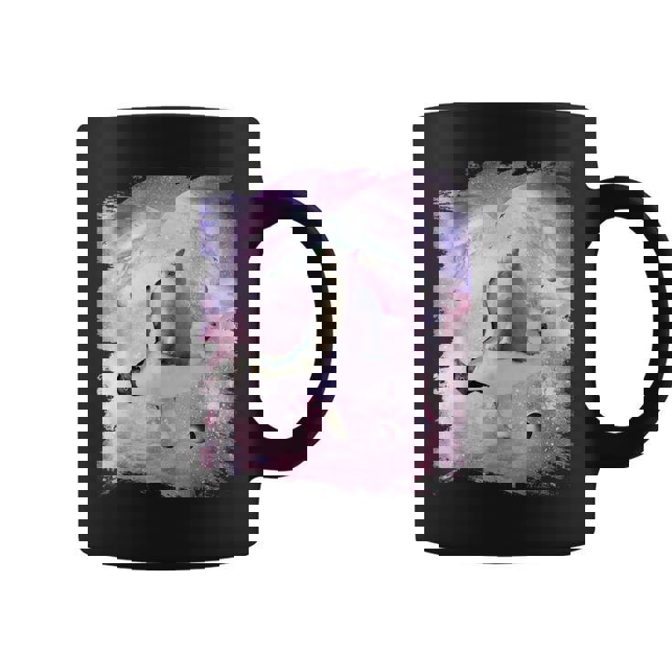 ペンギンに乗る宇宙猫 コーヒーマグ