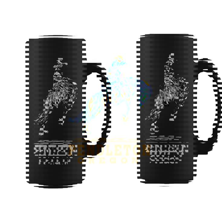 ペンドルトンオレゴン-ロデオ-カウボーイ-ホース コーヒーマグ