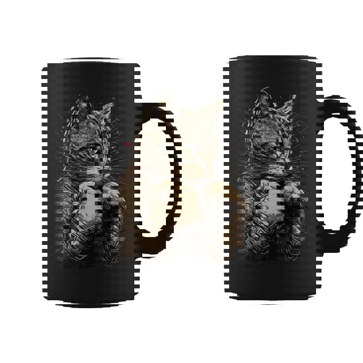ボクシング キャット ボクサー 面白い猫のグラフィック コーヒーマグ
