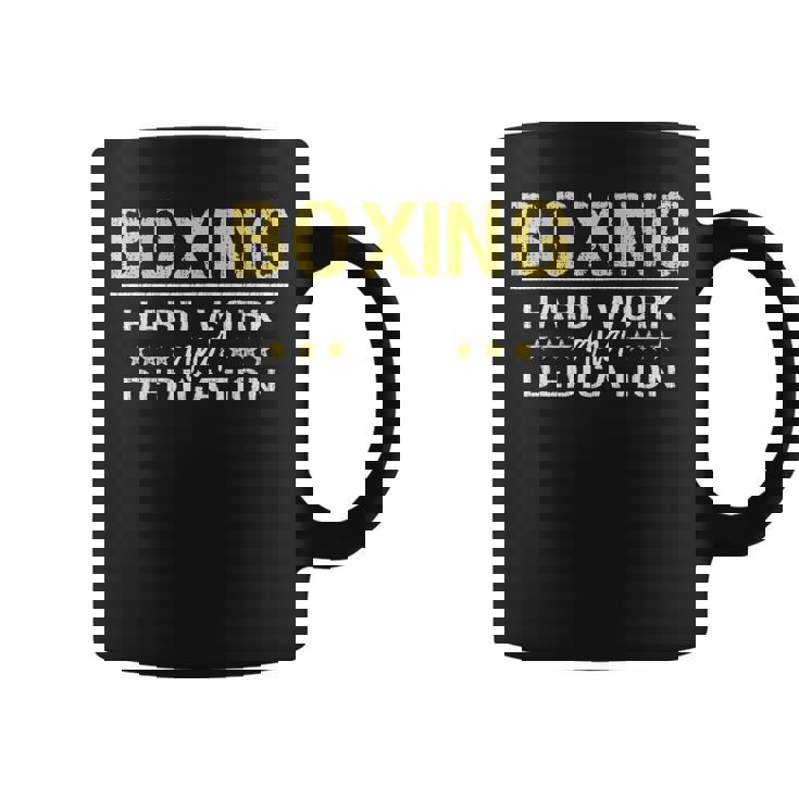 ボクシングハードワークと献身 キックボクシングジムボクサー コーヒーマグ