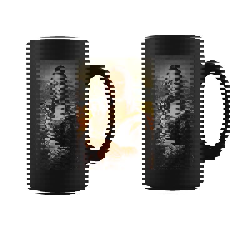 ボストンテリア モナリザ 絵画 アート 犬 ママ お父さん コーヒーマグ