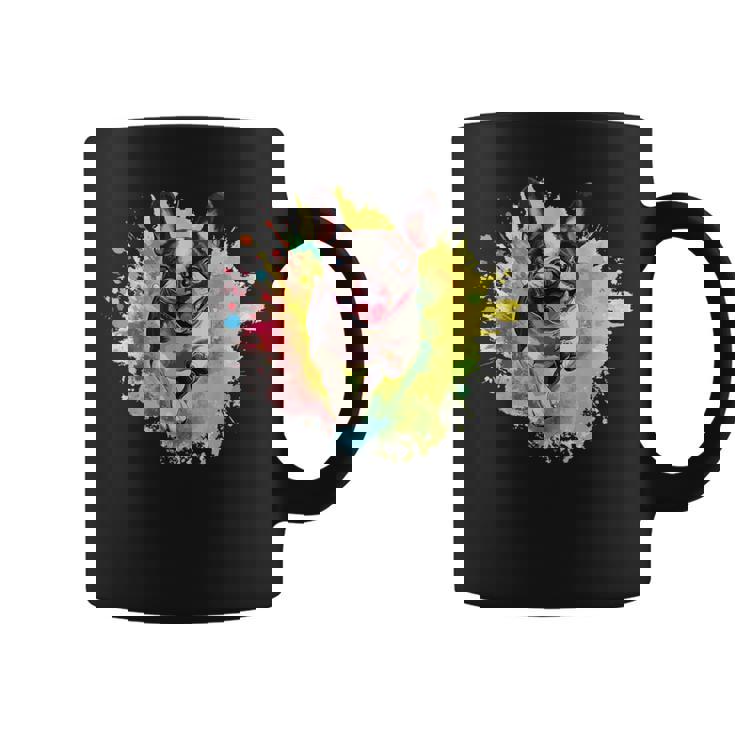 ボストンテリア 恋人 カラフル スプラッシュアート ボストンテリア コーヒーマグ