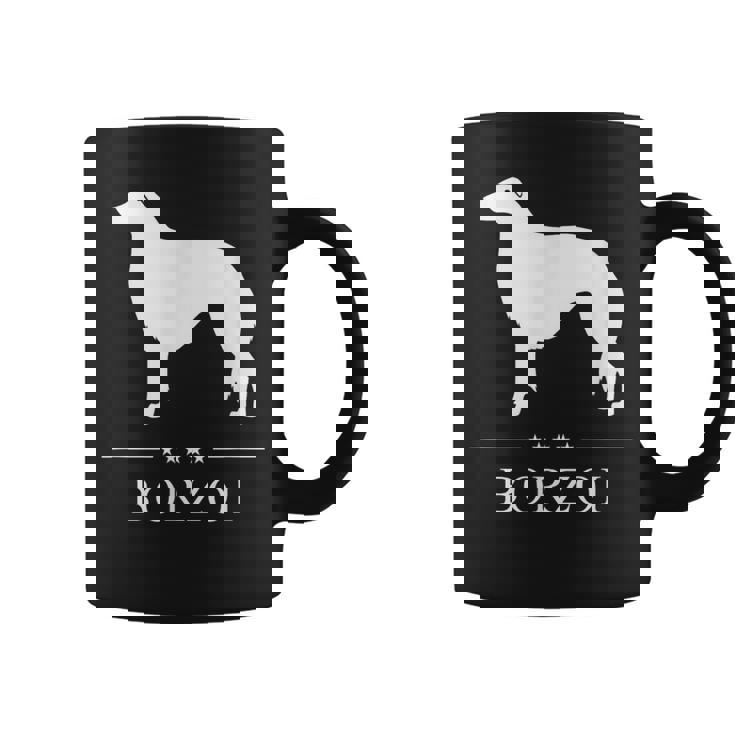 ボルゾイ犬の白いシルエット コーヒーマグ