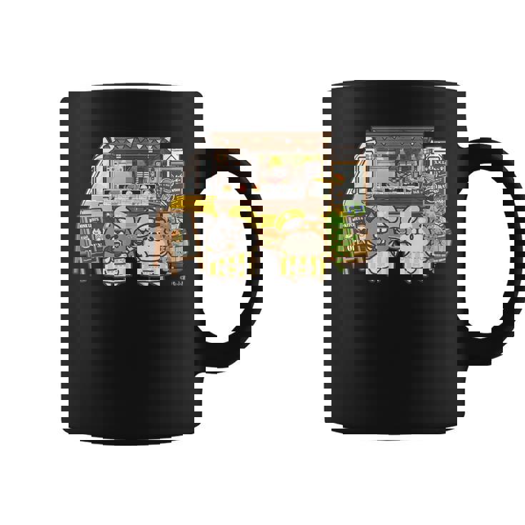 ボンレス犬とボンレス猫 キッチンカー ダークカラー コーヒーマグ