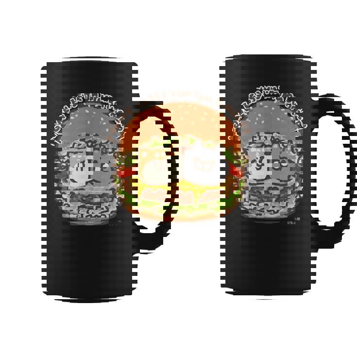 ボンレス犬とボンレス猫 ハンバーガー ダークカラー コーヒーマグ