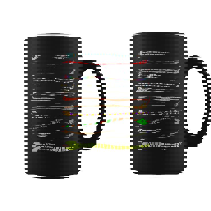 ボーダー カラフル Pop 爬虫類 かわいい オリジナル ヘビ柄 手描き フロント ボーダー イラスト おもしろ コーヒーマグ