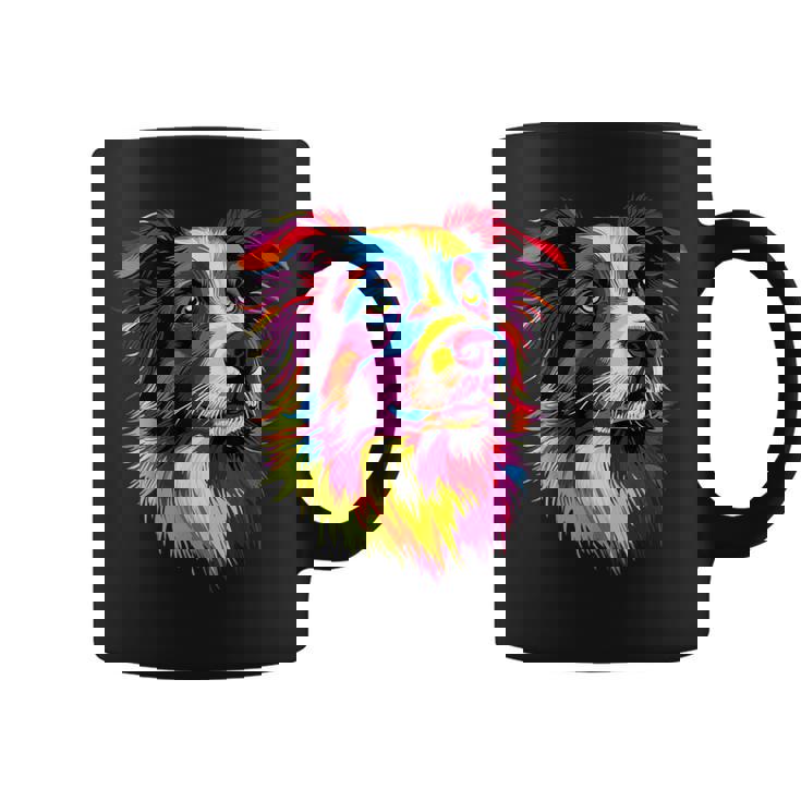 ボーダーコリー ポップアート レインボーカラー カラフル ボーダーコリー コーヒーマグ