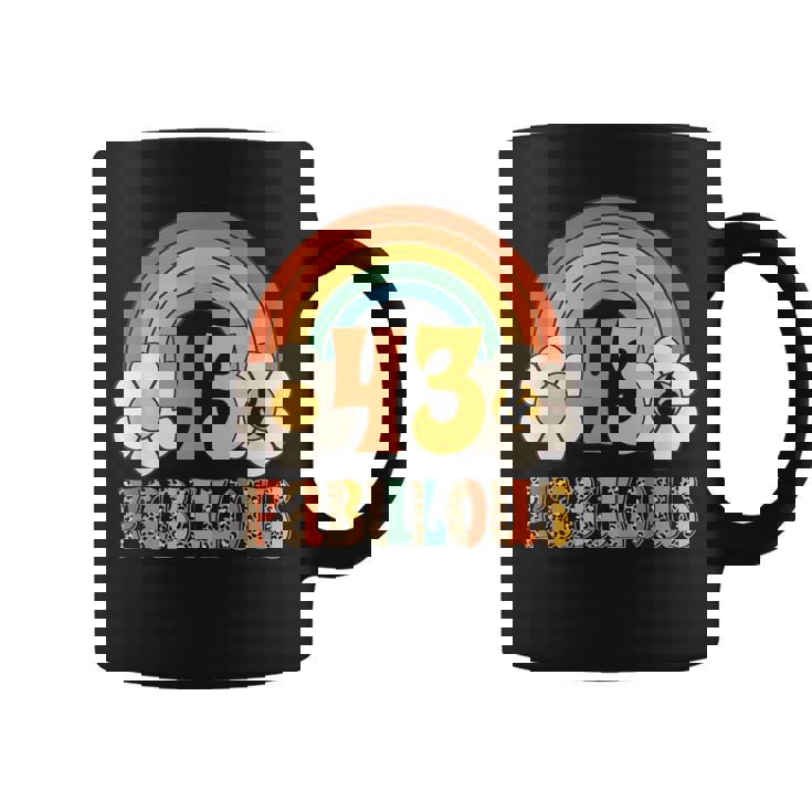 ボーホー レオパード レインボー 43 & ファビュラス ヴィンテージ 43歳の誕生日 コーヒーマグ