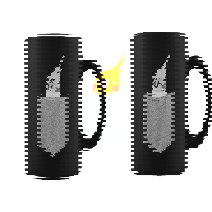 ポケットから覗くオカメインコのデザイン コーヒーマグ