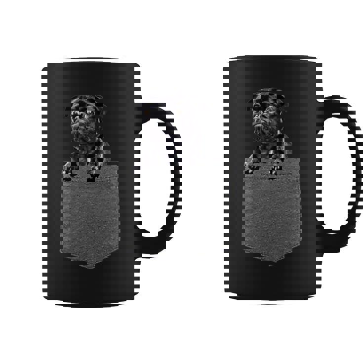 ポケットにいるパグ かわいい愛犬デザイン 犬愛好家、ペットオーナー向け コーヒーマグ