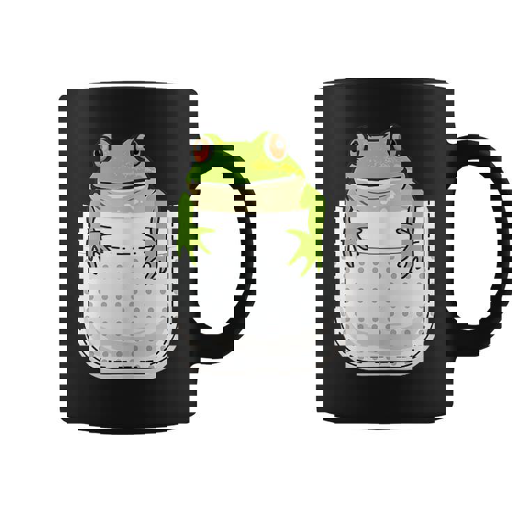 ポケットに入ったカエルのシャツ 面白いカエルのtシャツ カエルの恋人 コーヒーマグ