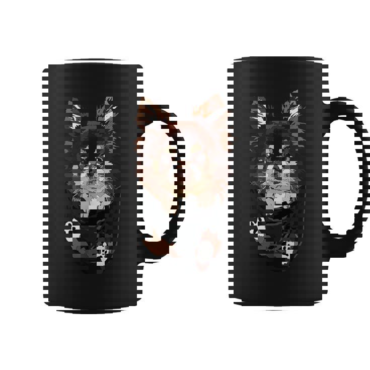 ポケットに入ったチワワ チワワ 子犬 長髪 犬好き コーヒーマグ