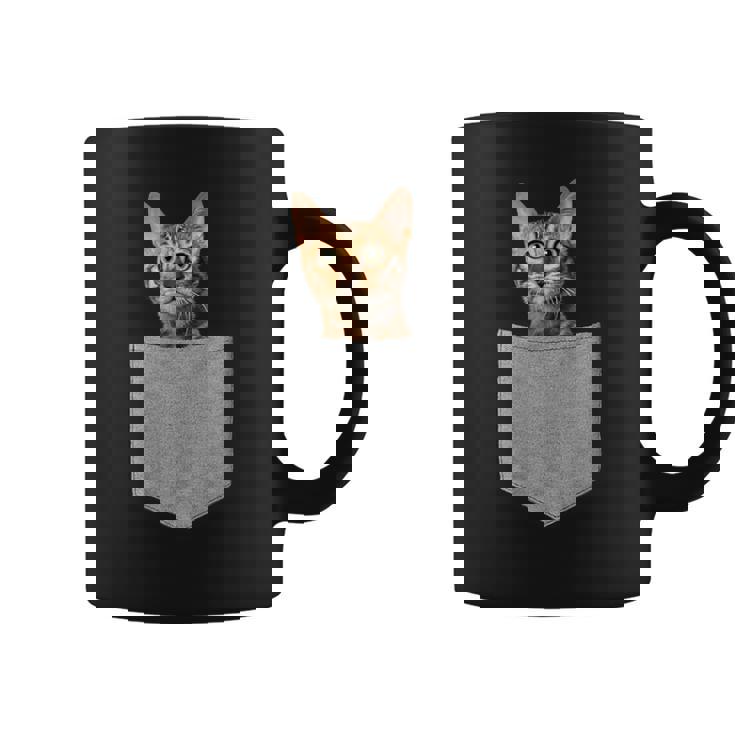 ポケットに入った面白いベンガルキャット かわいい子猫 恋人 ギフト コーヒーマグ