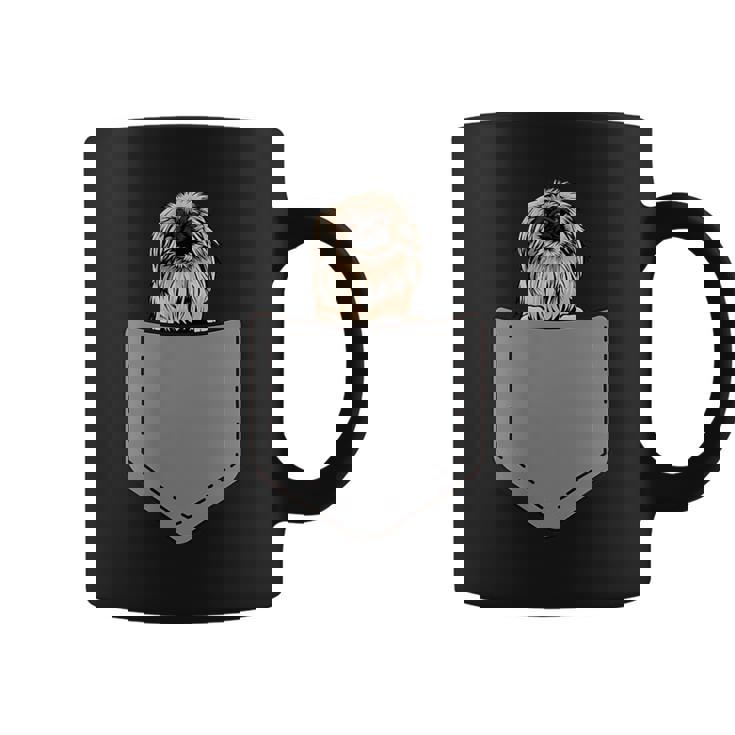 ポケットに入った面白いペキニーズ犬 犬愛好家 コーヒーマグ